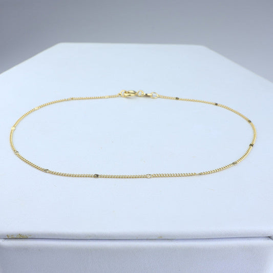 TOBILLERA CUBANA DIAMANTADA 1MM 25CM 709034A209 - 3294