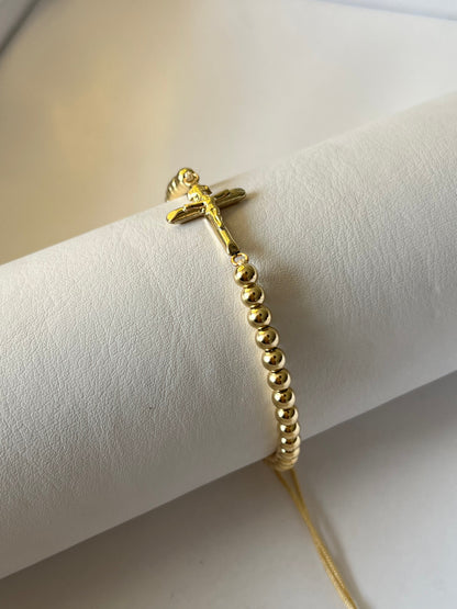 Pulsera Cruz grande (4mm)