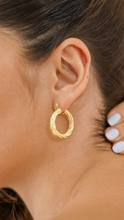 Argollas twisted Stripes (2.5 cms)