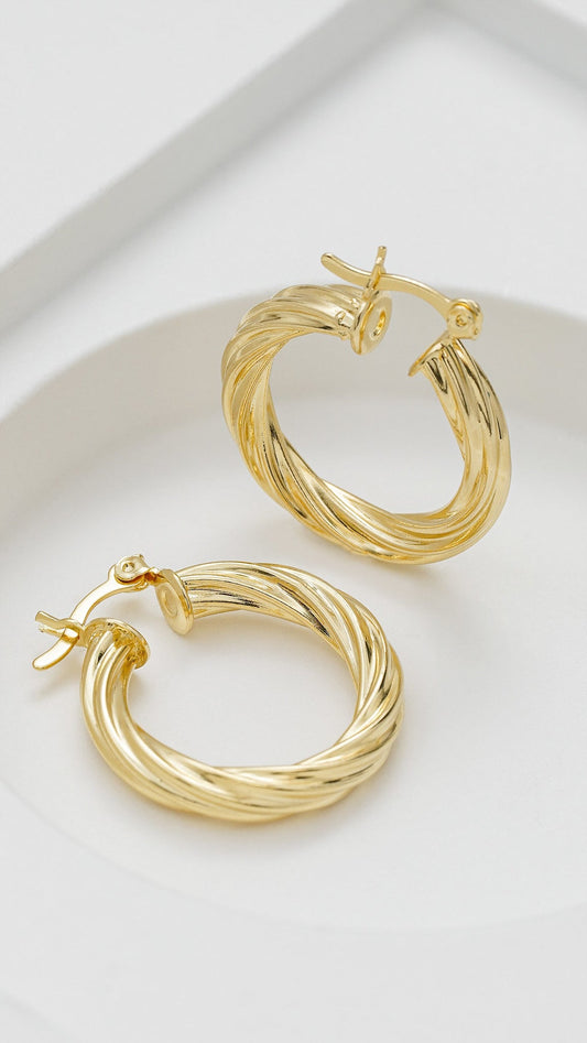 Argollas twisted Stripes (2.5 cms)
