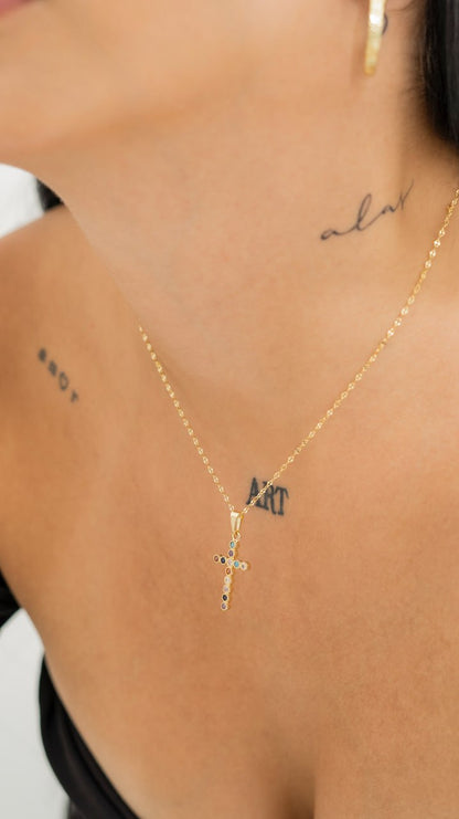 Cadena Espejo mediana ( 45cms ) + Dije Cruz Colors