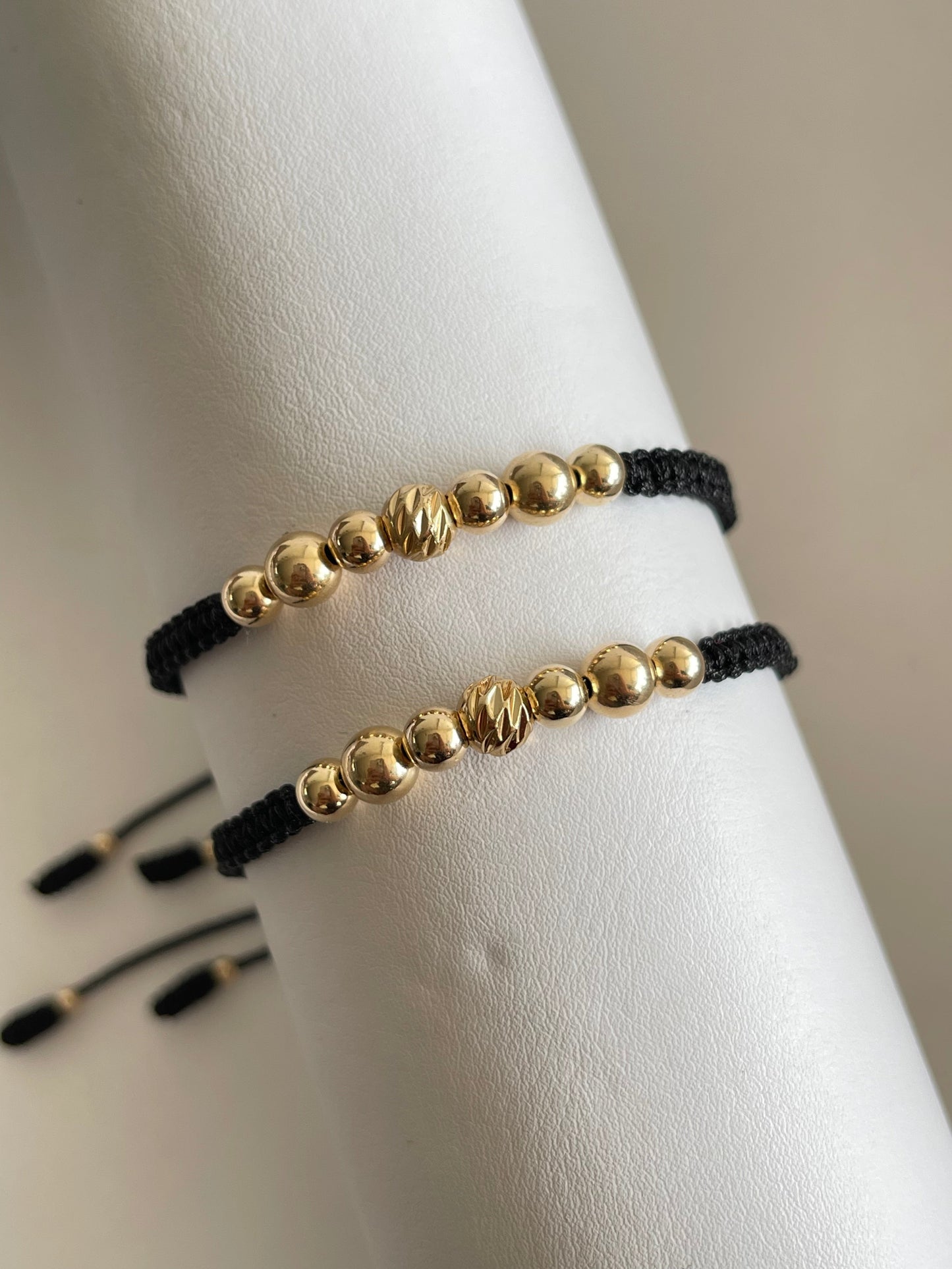 Pulsera Pareja Balín diamantado (6mm y 5mm)