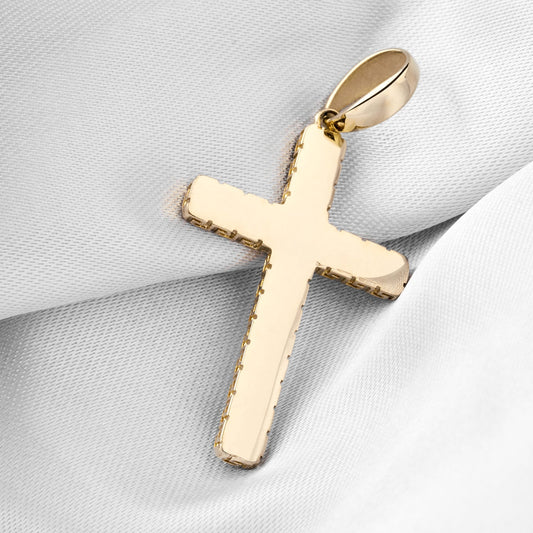 Dije Cruz lisa grabada alta gama