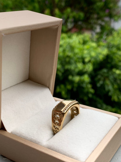 Anillo Cubano Placa alta gama