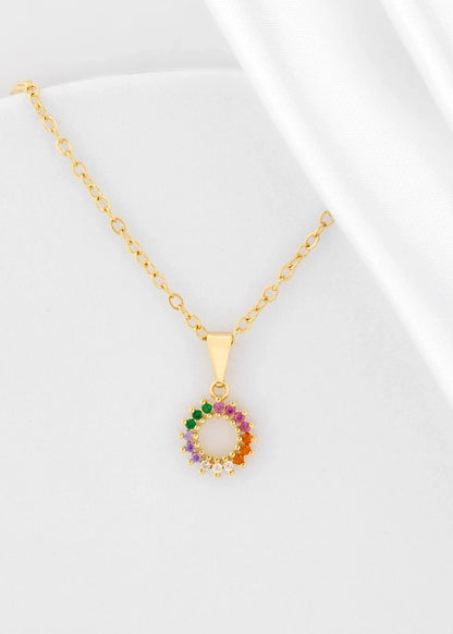 Cadena Aros 1.8 mm 45 Cms + Dije Rainbow
